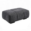 Cloe Modern Ottoman, Tufted Gray Linen Upholstery, 39x26 Solid Wood