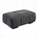 Cloe Modern Ottoman, Tufted Gray Linen Upholstery, 39x26 Solid Wood
