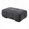 Cloe Modern Ottoman Tufted Gray Linen Upholstery 39x26 Solid Wood BM324708