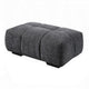 Cloe Modern Ottoman Tufted Gray Linen Upholstery 39x26 Solid Wood BM324708