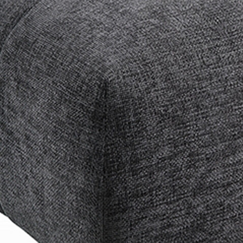 Cloe Modern Ottoman Tufted Gray Linen Upholstery 39x26 Solid Wood BM324708