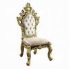 Mara Side Dining Chair Set of 2, Crystal Tufted, Gold Floral Carvings