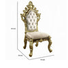 Mara Side Dining Chair Set of 2 Crystal Tufted Gold Floral Carvings BM324711