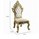 Mara Side Dining Chair Set of 2 Crystal Tufted Gold Floral Carvings BM324711