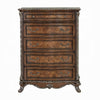 Vany Tall Dresser Chest Traditional Floral Trim Cherry Brown BM324712