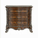 Vany Nightstand Traditional Floral Trim 3 Drawers Cherry Brown BM324714