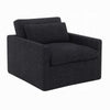 Rick Swivel Accent Chair w Pillow Square Arm Dark Gray Upholstery BM324715