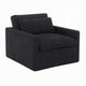 Rick Swivel Accent Chair w Pillow Square Arm Dark Gray Upholstery BM324715