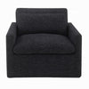 Rick Swivel Accent Chair w Pillow Square Arm Dark Gray Upholstery BM324715