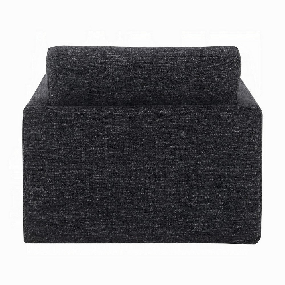 Rick Swivel Accent Chair w Pillow Square Arm Dark Gray Upholstery BM324715