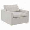 Rick Swivel Accent Chair w Pillow Square Arm Ivory White Upholstery BM324716