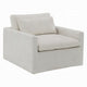 Rick Swivel Accent Chair w Pillow Square Arm Ivory White Upholstery BM324716