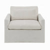 Rick Swivel Accent Chair w Pillow Square Arm Ivory White Upholstery BM324716