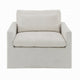 Rick Swivel Accent Chair w Pillow Square Arm Ivory White Upholstery BM324716