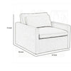 Rick Swivel Accent Chair w Pillow Square Arm Ivory White Upholstery BM324716
