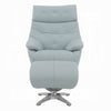 Fema Swivel Accent Chair w Ottoman Light Blue Top Grain Leather BM324718
