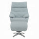 Fema Swivel Accent Chair w Ottoman Light Blue Top Grain Leather BM324718