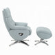 Fema Swivel Accent Chair w Ottoman Light Blue Top Grain Leather BM324718