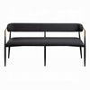 Vonn Bench Open Padded Back and Black Upholstery Wood Metal Frame BM324719