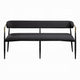 Vonn Bench Open Padded Back and Black Upholstery Wood Metal Frame BM324719