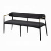 Vonn Bench Open Padded Back and Black Upholstery Wood Metal Frame BM324719