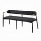 Vonn Bench Open Padded Back and Black Upholstery Wood Metal Frame BM324719