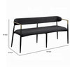 Vonn Bench Open Padded Back and Black Upholstery Wood Metal Frame BM324719