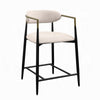 Vonn 25 Inch Counter Height Chair Beige Fabric Black Metal Frame BM324720
