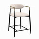 Vonn 25 Inch Counter Height Chair Beige Fabric Black Metal Frame BM324720