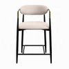 Vonn 25 Inch Counter Height Chair Beige Fabric Black Metal Frame BM324720