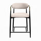 Vonn 25 Inch Counter Height Chair Beige Fabric Black Metal Frame BM324720