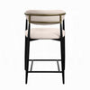 Vonn 25 Inch Counter Height Chair Beige Fabric Black Metal Frame BM324720