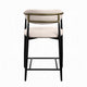 Vonn 25 Inch Counter Height Chair Beige Fabric Black Metal Frame BM324720