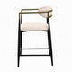 Vonn 25 Inch Counter Height Chair Beige Fabric Black Metal Frame BM324720