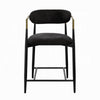 Vonn 25 Inch Counter Height Chair Padded Fabric Black Metal Frame BM324721