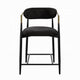 Vonn 25 Inch Counter Height Chair Padded Fabric Black Metal Frame BM324721