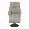 Doro Swivel Accent Chair w Ottoman Gray Top Grain Leather Round Base BM324722
