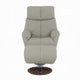 Doro Swivel Accent Chair w Ottoman Gray Top Grain Leather Round Base BM324722