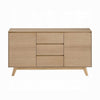 Semi Sideboard Buffet Console 3 Drawers 2 Cabinets Oak Brown Wood BM324723