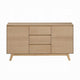 Semi Sideboard Buffet Console 3 Drawers 2 Cabinets Oak Brown Wood BM324723