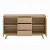 Semi Sideboard Buffet Console 3 Drawers 2 Cabinets Oak Brown Wood BM324723
