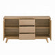 Semi Sideboard Buffet Console 3 Drawers 2 Cabinets Oak Brown Wood BM324723