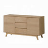 Semi Sideboard Buffet Console 3 Drawers 2 Cabinets Oak Brown Wood BM324723