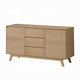 Semi Sideboard Buffet Console 3 Drawers 2 Cabinets Oak Brown Wood BM324723