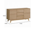 Semi Sideboard Buffet Console 3 Drawers 2 Cabinets Oak Brown Wood BM324723