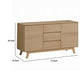 Semi Sideboard Buffet Console 3 Drawers 2 Cabinets Oak Brown Wood BM324723