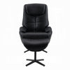 Nita Swivel Accent Chair with Ottoman Plush Black Top Grain Leather BM324725