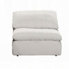 Shar Modular Armless Chair Pillow Top Cushions Ivory Linen Fabric BM324727