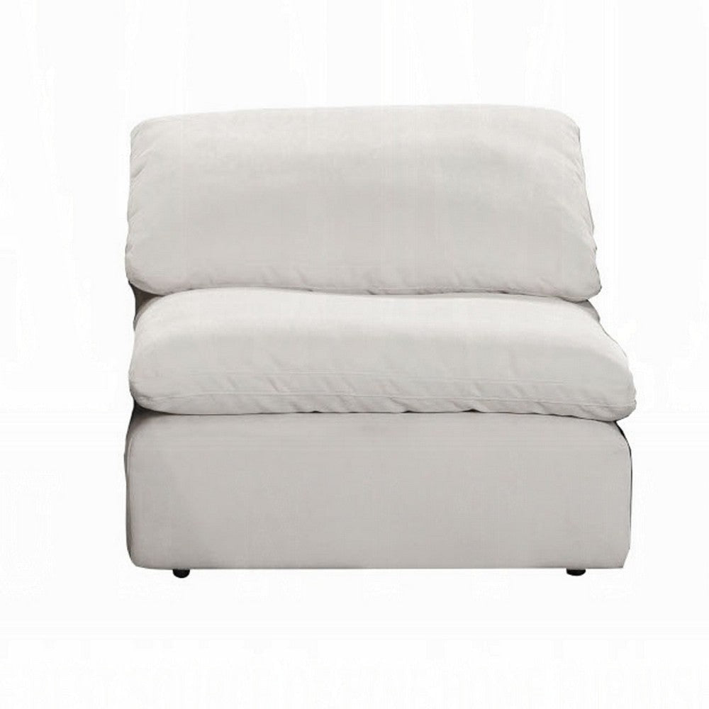 Shar Modular Armless Chair Pillow Top Cushions Ivory Linen Fabric BM324727