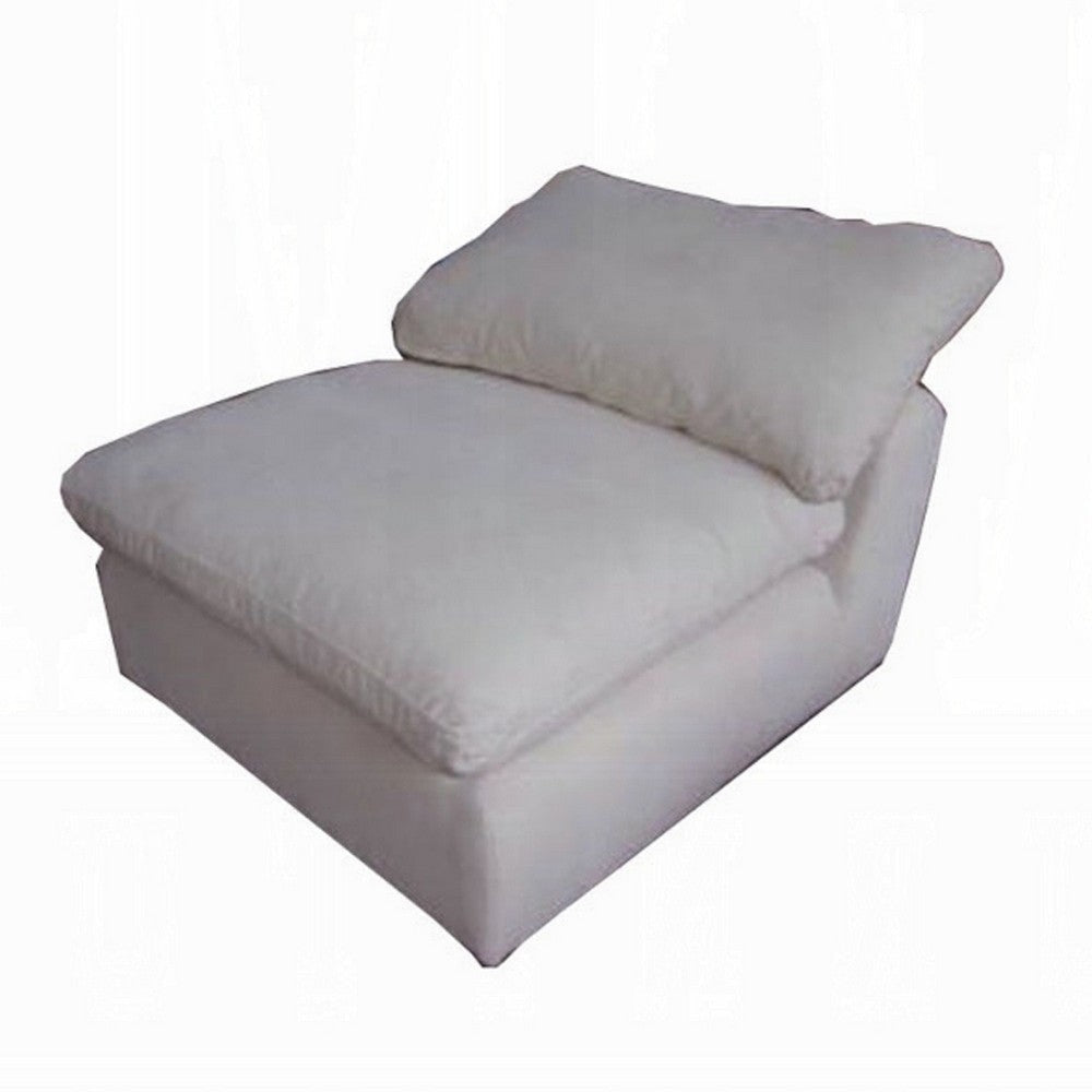 Shar Modular Armless Chair Pillow Top Cushions Ivory Linen Fabric BM324727
